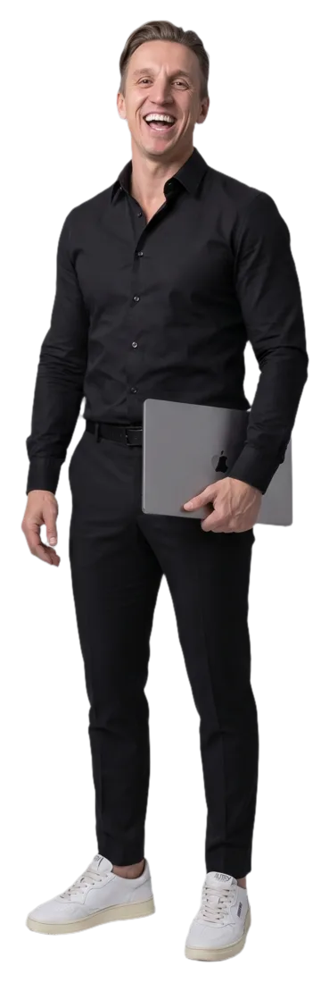 Christian Denzer mit MacBook