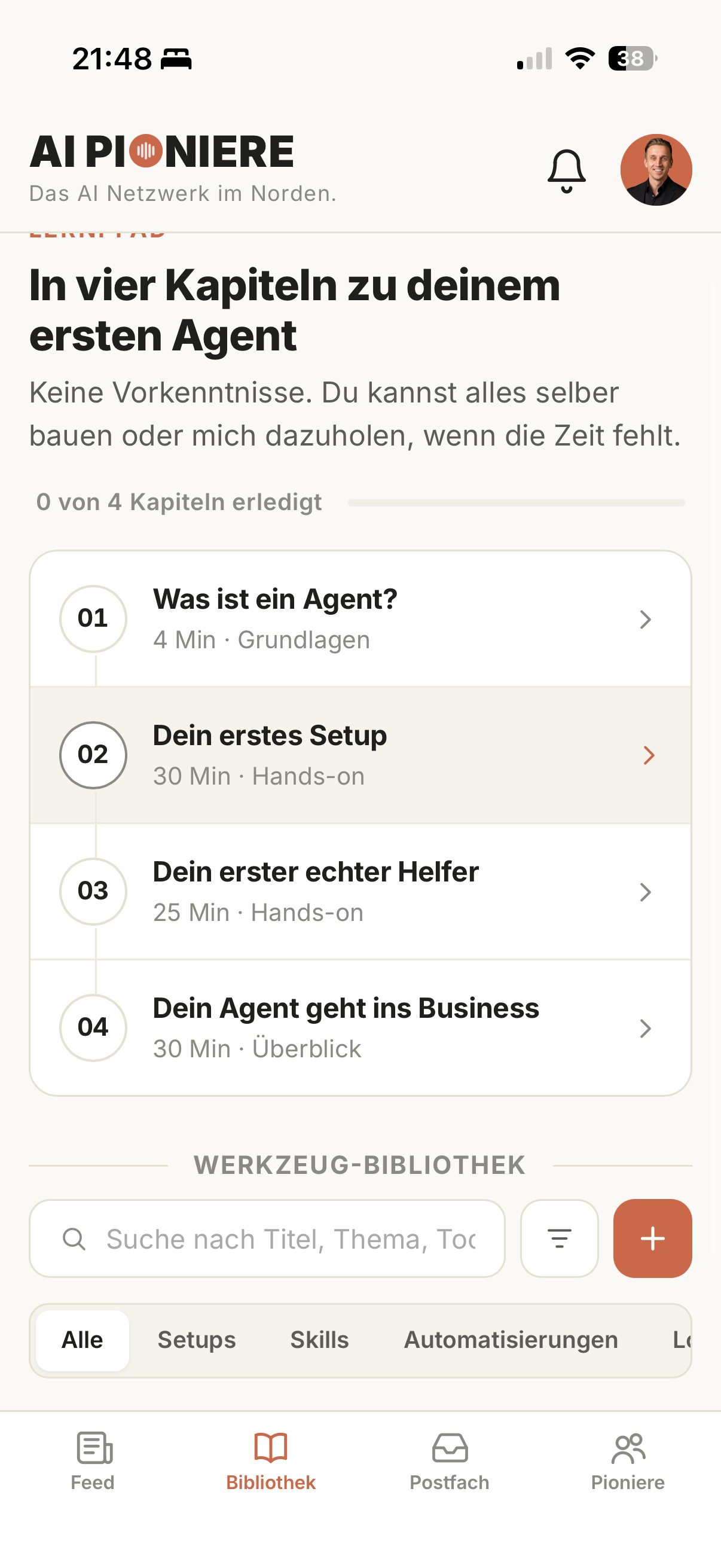 Bibliothek in der App